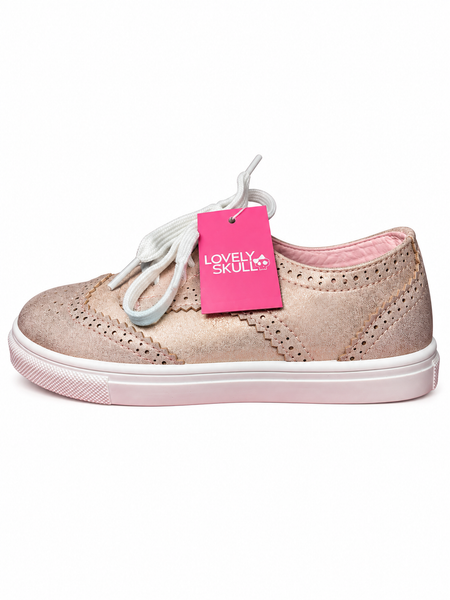 Chaussure enfant Lovely Skull rose doré fille