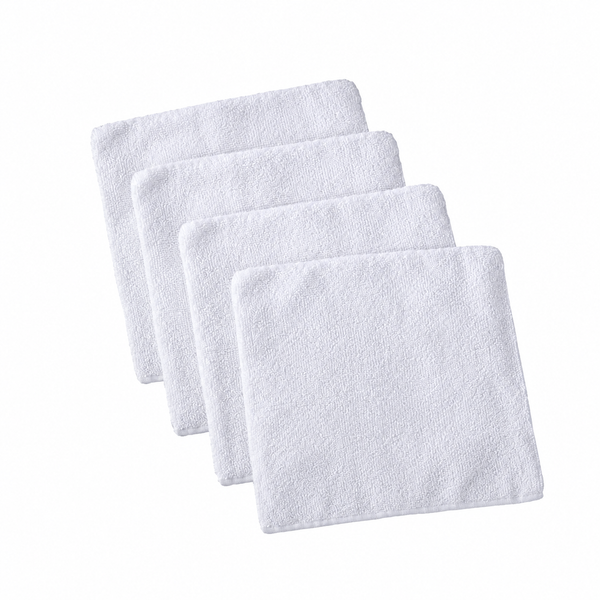 X4 Serviettes d’invité blanche Home & Bath 28×28 cm - 100 % coton 330 g/m²
