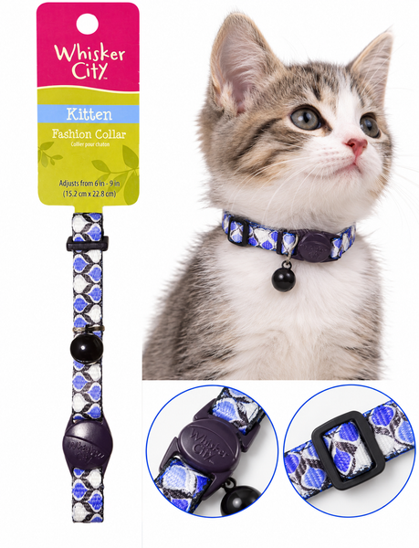 Collier Chaton à clochette Whisker City Bleu/Violet