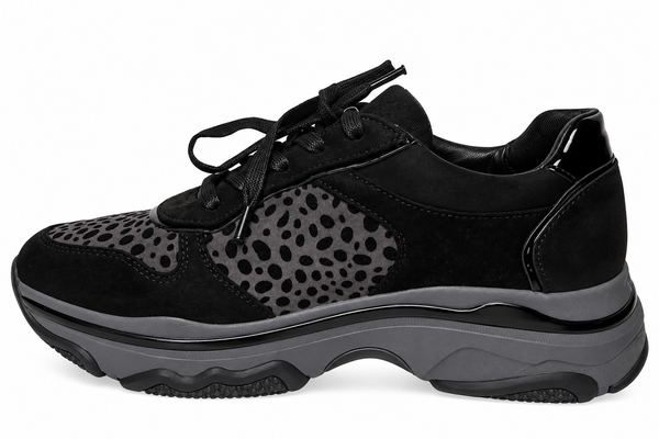 Chaussures Baskets Active Fashion motif Léopard noir Femme
