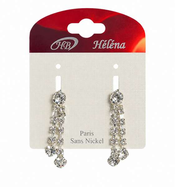 Boucle d'Oreille Argenté fermeture à Clip HB Héléna Paris sans Nickel