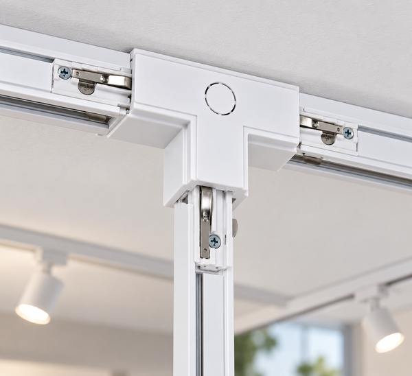 Connecteur T-Gauche pour Rail – Vision-EL – Blanc – 220-240V
