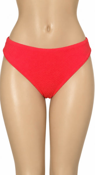 Bas maillot de bain rouge texturé coupe échancrée – Ardène Swim