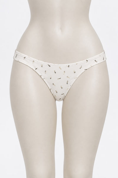 Maillot de bain blanc Motif Hippocampe dorés Ardène Swim