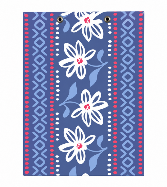 Planche à pince clipboard rigide – Motif floral violet – 32,5 x 22 cm