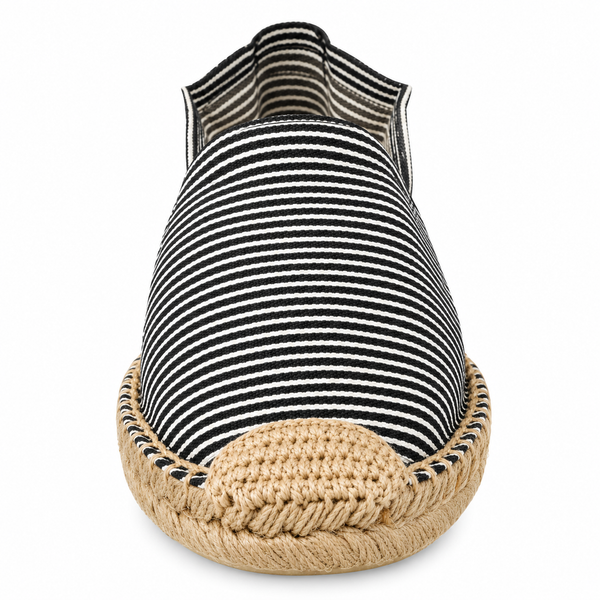 Espadrille Diegos Noir Blanc Rayure Unisexe