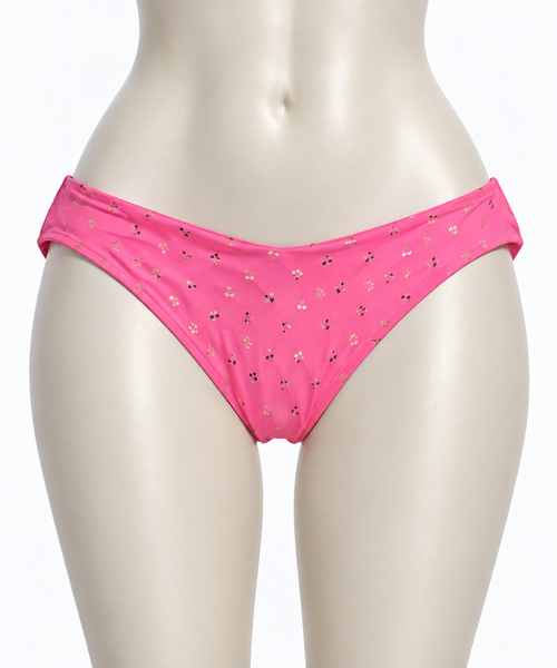 Bas maillot de bain rose avec palmiers coupe brésilienne Ardène Swim