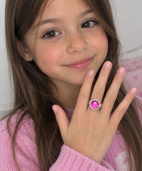 Bague Enfant Rose Plastique B&G