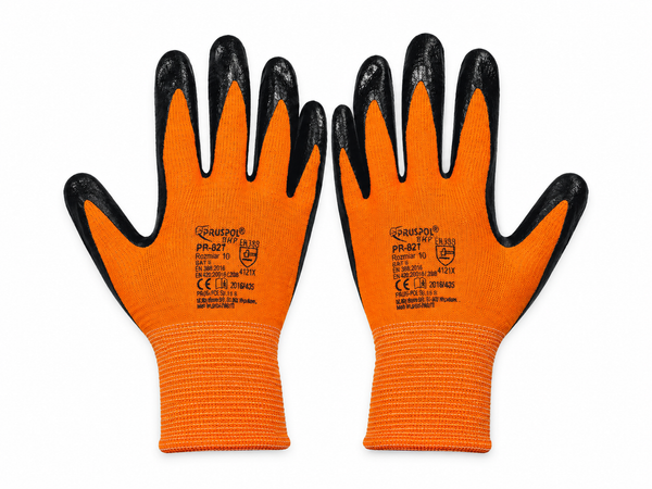 Gants de protection Pruspol orange et noir