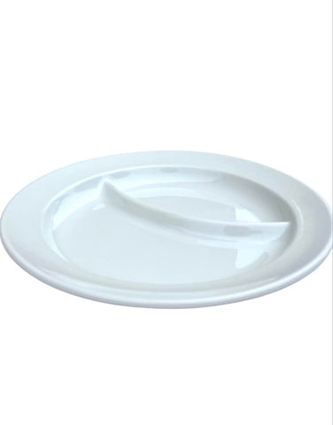 Assiette blanche Hofmann Weiden 2 compartiments – 23,5 cm