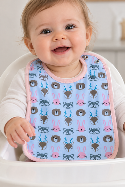 Bavette pour bébé – Motif animaux 31 cm