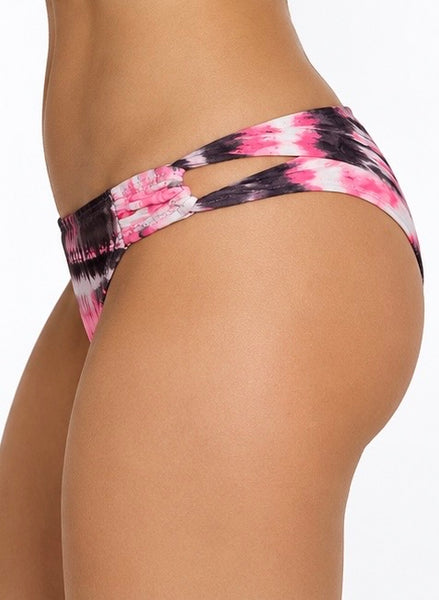 Bas maillot de bain tie-dye rose et marron Ardène Swim