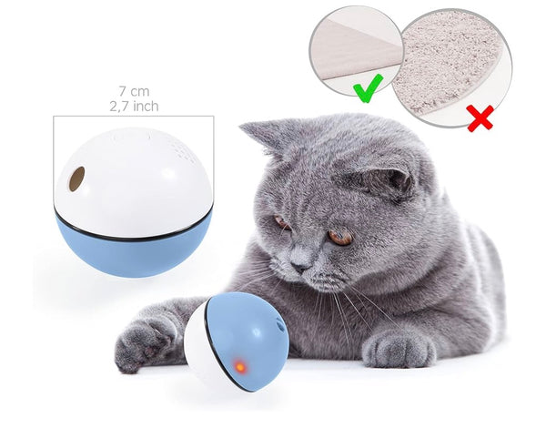Balle interactive pour chat bleue Edupet avec recharge USB