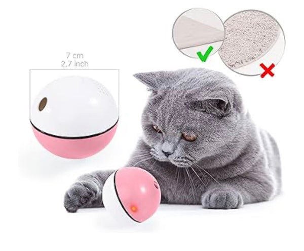 Balle interactive rose Edupet pour chat avec recharge USB
