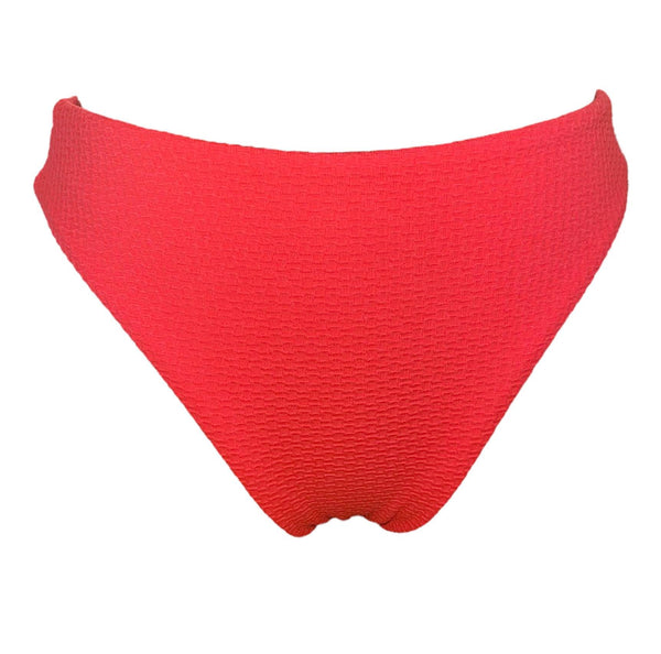 Bas maillot de bain rouge texturé coupe échancrée – Ardène Swim