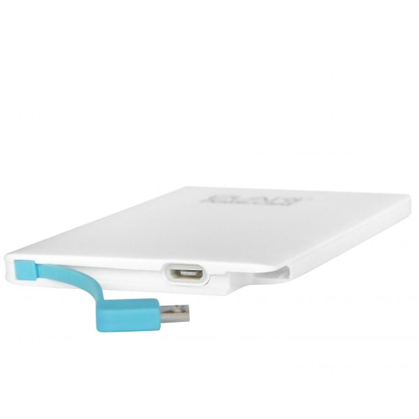 Batterie externe Elari PowerCard micro-USB, Lightning, 2500 mAh- blanche