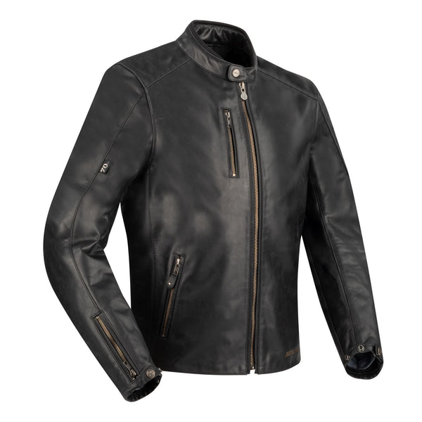 Blouson manteau Segura Laxey cuir vintage - Homme Noir