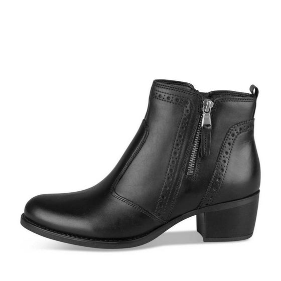 Bottines Atelier Mégis élégante Noir Cuir Véritable fermeture éclair Femme