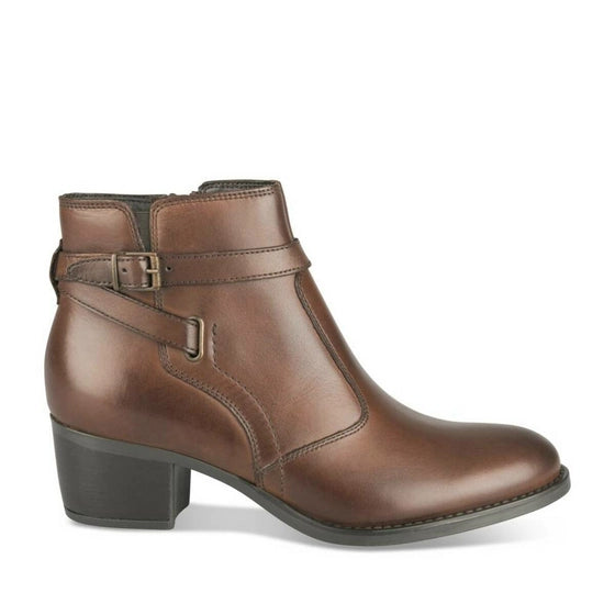 Bottines Atelier Mégis élégante Marron Cuir Véritable fermeture éclair