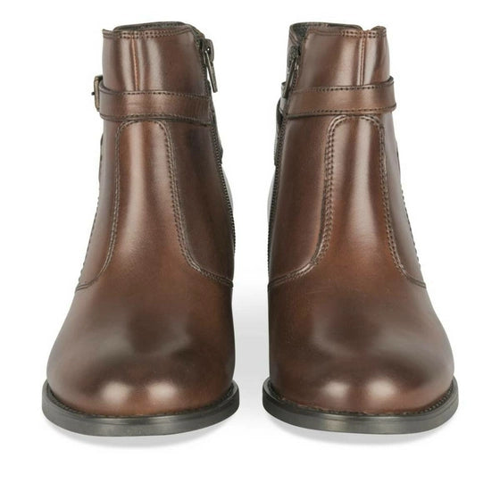 Bottines Atelier Mégis élégante Marron Cuir Véritable fermeture éclair