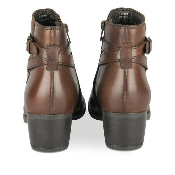 Bottines Atelier Mégis élégante Marron Cuir Véritable fermeture éclair