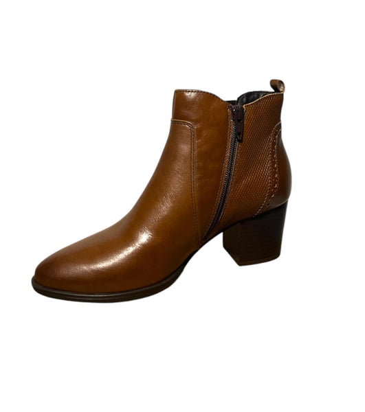Bottines Atelier Mégis élégante Marron Cuir Véritable Fermeture éclair Femme
