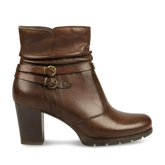 Bottines Atelier Mégis élégante Marron Cuir Véritable Fermeture éclair Femme