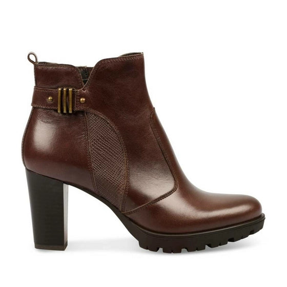 Bottines Atelier Mégis élégante Marron Cuir Véritable Femme