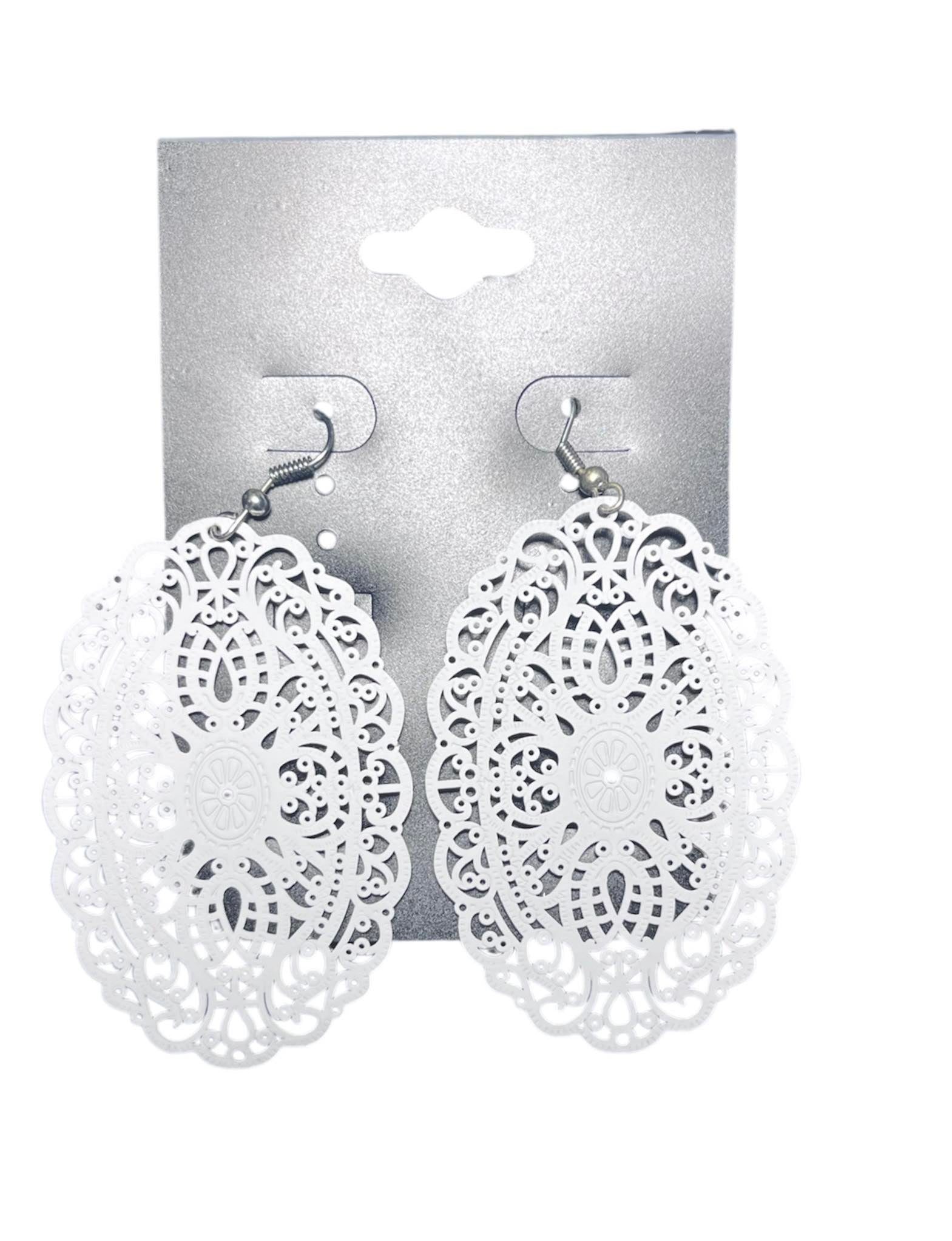 Boucles D'oreille Blanche Oriental