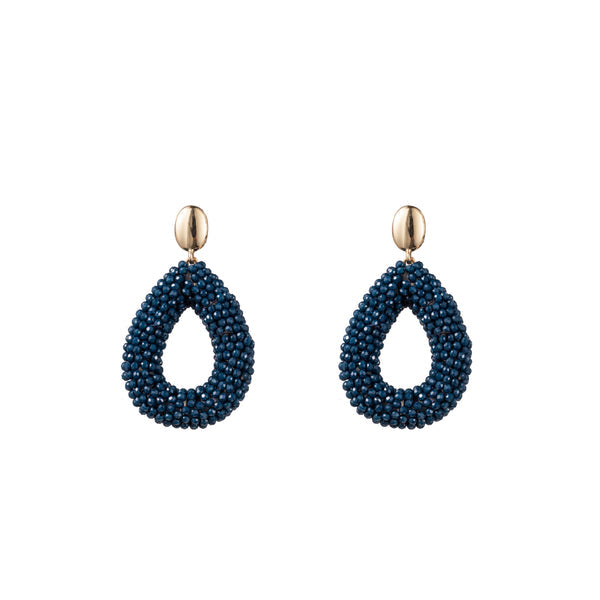 Boucles d’oreilles Go Dutch Label design perles tombantes bleue