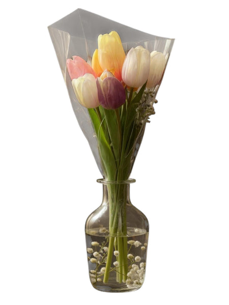 Bouquet x10 Tulipes Artificielles Multicolores