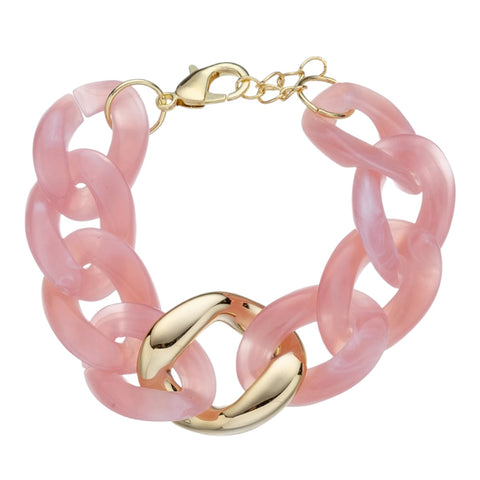 Bracelet à gros maillons – Rose & Or – Leslii Be Fashioned