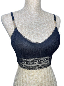 Brassière Bixtra en dentelle noire avec strass-