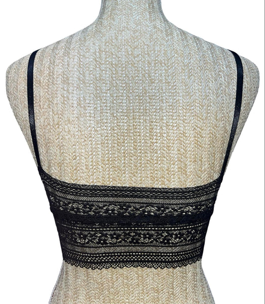 Brassière Bixtra en dentelle noire avec strass-