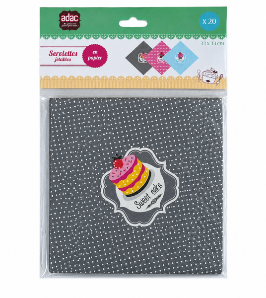 X20 serviettes en papier Adac 33x33 cm