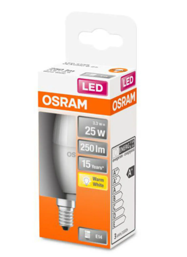 OSRAM Classic B ampoule LED E14 3,3 W 2 700 K