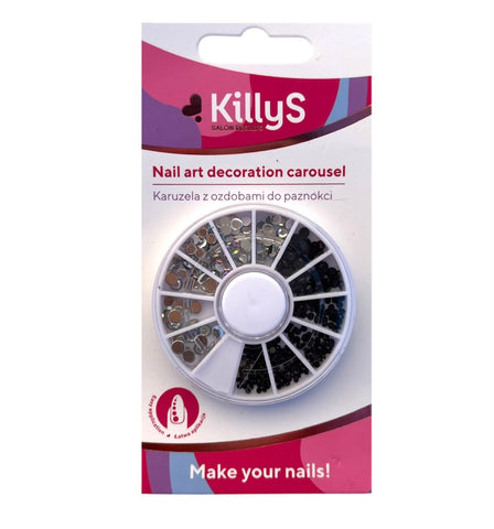 Carrousel de Décorations pour ongles Noir & Argenté – KilllyS
