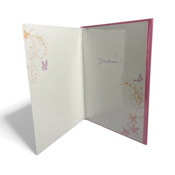 Carte Joyeuse Fête des Grands-Mères Roses 17 x 11,5 cm