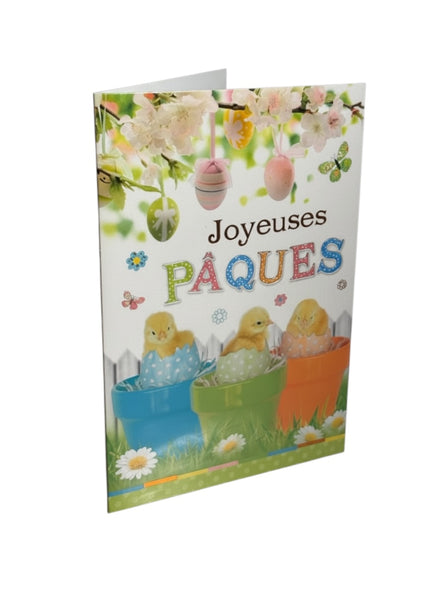 Carte Joyeuse Pâques Poussin Tendance Édition 17 x 11,5 cm