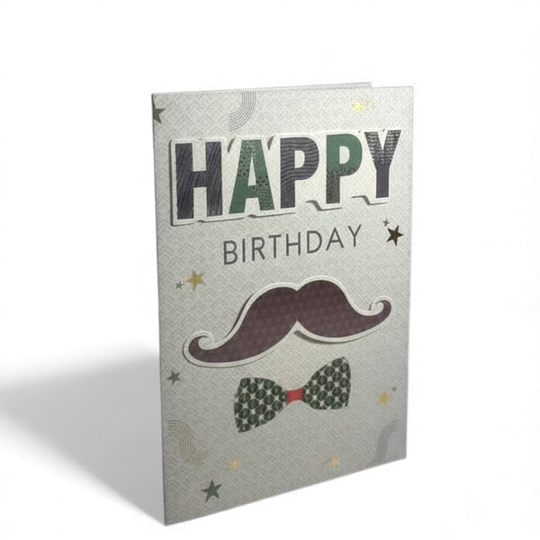 Carte Joyeux Anniversaire Juicy Lemon Moustache & Noeuds Papillons 19 x 13 cm