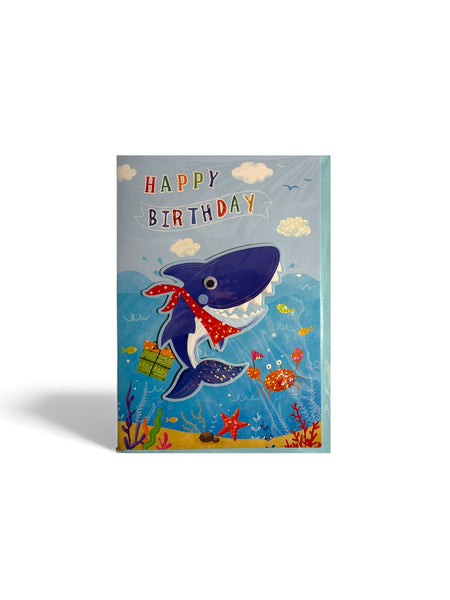 Carte Joyeux Anniversaire Enfant Juicy Lemon Motif Requins – 19 x 13 cm
