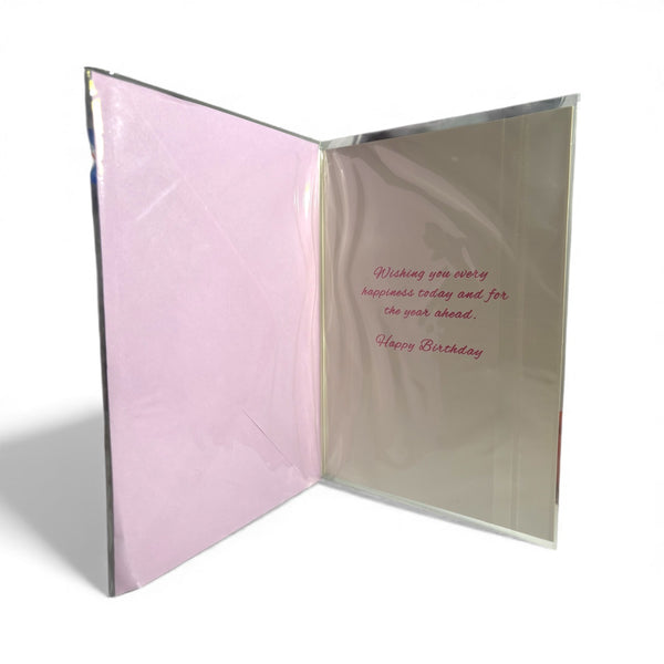 Carte "Joyeux Anniversaire" Juicy Lemon Papillons Roses 19 x 13 cm
