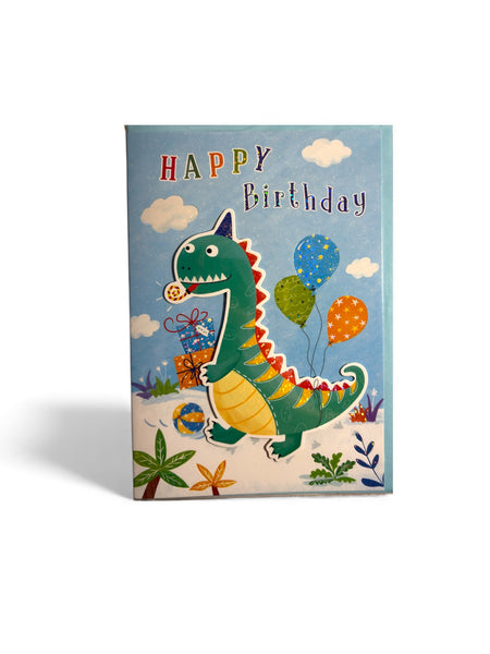 Carte joyeux anniversaire enfant Juicy Lemon motif dinosaure 19 x 13 cm