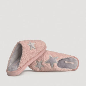 Chaussons Ysabel Mora étoiles rose et gris femme