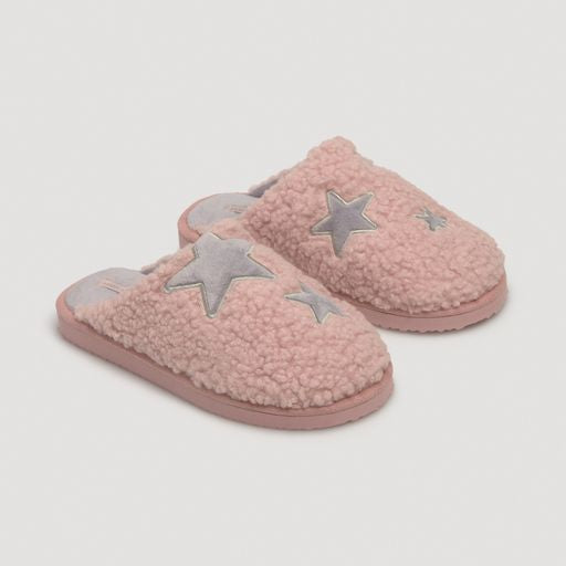 Chaussons Ysabel Mora étoiles rose et gris femme