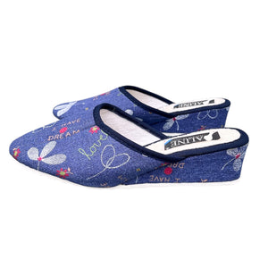 Chaussons compensés Aline - Motif floral Femme