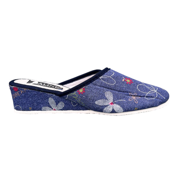 Chaussons compensés Aline - Motif floral Femme