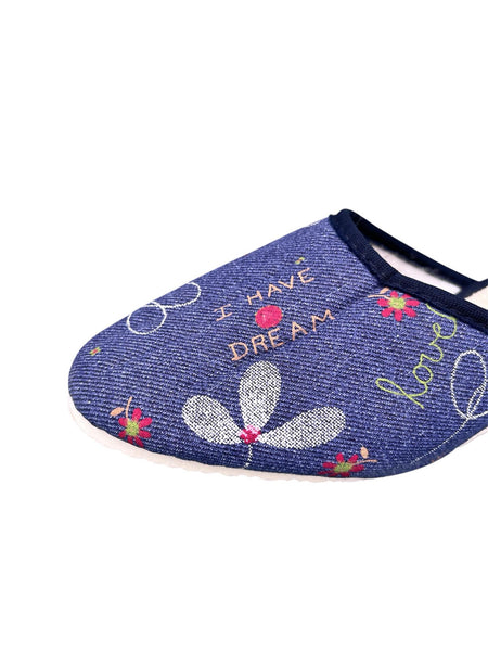 Chaussons compensés Aline - Motif floral Femme