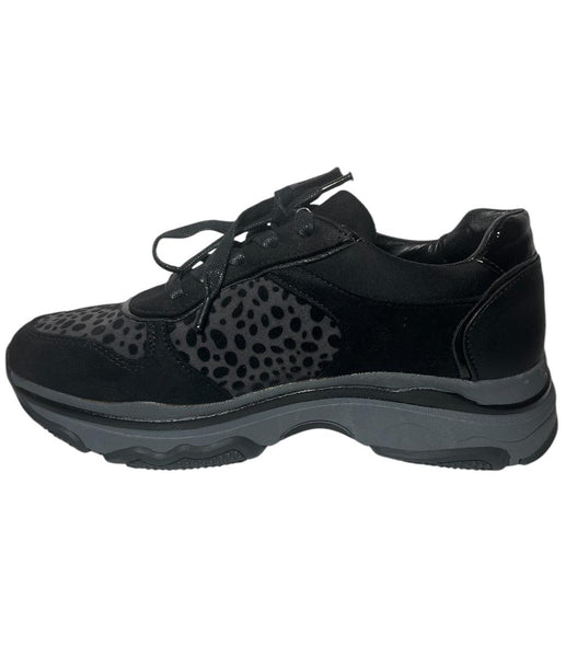 Chaussures Baskets Active Fashion motif Léopard noir Femme