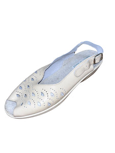 Chaussures sandales Femme compensées Modelle blanches et beiges